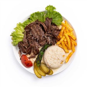 دونر پرسی گوشت (سیب زمینی و سالاد)
